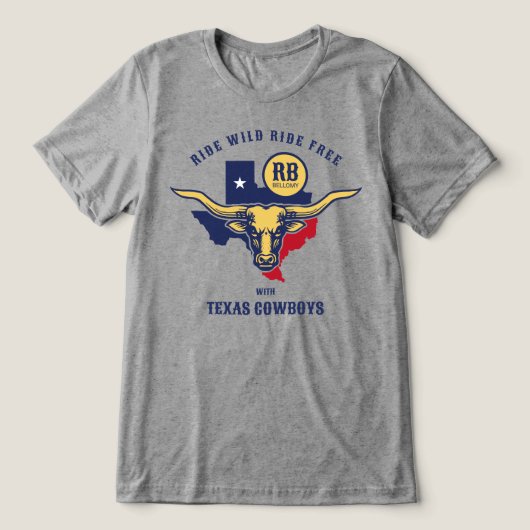 テキサス州ロングホーン トライブレンドTシャツ (デザイン正面)