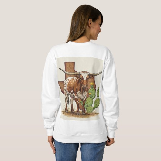 テキサス州ロングホーンSweatshirt スウェットシャツ (裏面フル)