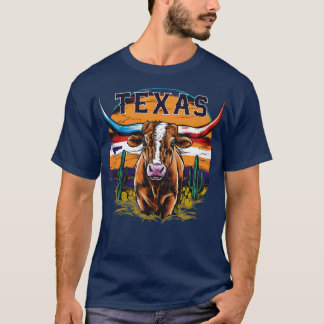 テキサス州ロングホーンTシャツデザインTシャツ Tシャツ