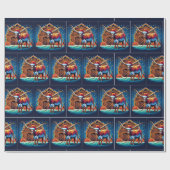 テキサス州ロングーンスタンドバイクリスマスバーン ラッピングペーパー (フラット)