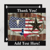 テキサス州ローンスターテキサス州ロングホーンテキサス州州の地図 サンキューカード (正面/裏面)