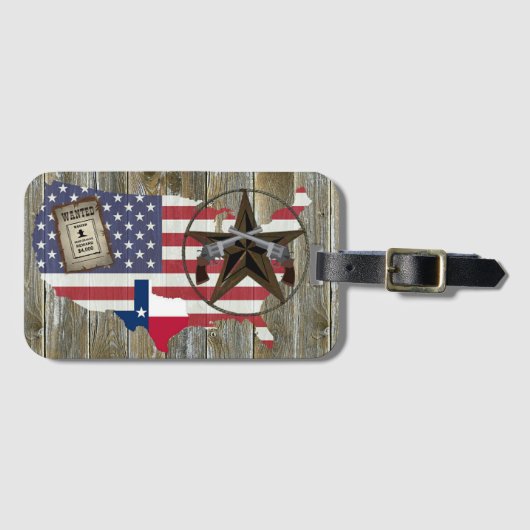 テキサス州ローンスターデュリングピスターズ最も指名手札 ラゲッジタグ (正面横)