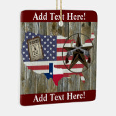 テキサス州ローンスターデュリングピスターズ最も指名手配看板C セラミックオーナメント (右)