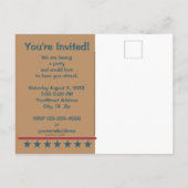 テキサス州ローンスターフラッグパーティー招待状 案内ポストカード (裏面)