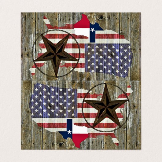 テキサス州ローンスター州アメリカ国旗 名刺 (外部フラット)