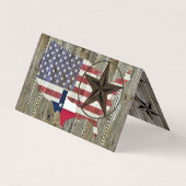 テキサス州ローンスター州アメリカ国旗 名刺 (裏面)