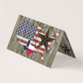 テキサス州ローンスター州アメリカ国旗 名刺 (正面)