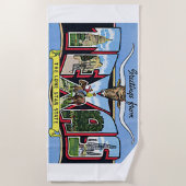 テキサス州ローンスター州カラフルレトロビーチタオル ビーチタオル (正面)