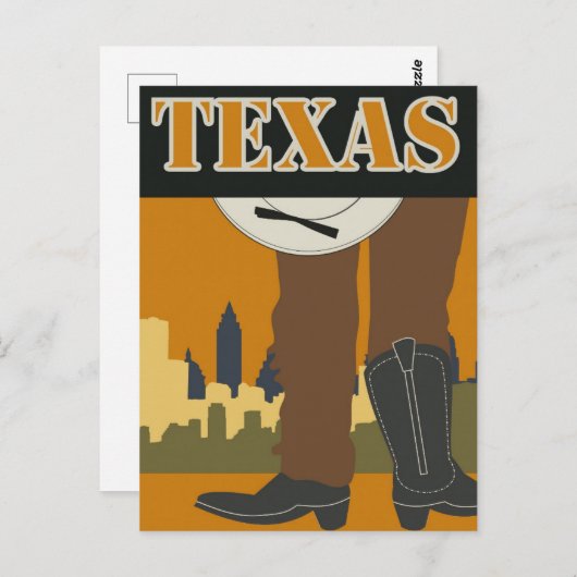 テキサス州ローンスター州ヴィンテージはがき ポストカード (正面/裏面)