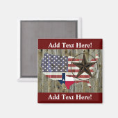 テキサス州ローンスター州旗のマップ磁石 マグネット (正面/裏面)