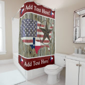 テキサス州ローンスター州旗の地図 シャワーカーテン (インサイチュ)