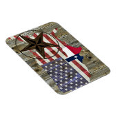 テキサス州ローンスター州旗の地図 マグネット (右側)