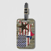 テキサス州ローンスター州旗の地図 ラゲッジタグ (正面縦)