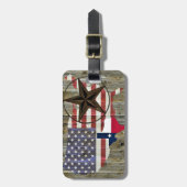 テキサス州ローンスター州旗の地図 ラゲッジタグ (正面縦)