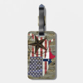 テキサス州ローンスター州旗の地図 ラゲッジタグ (裏面縦)