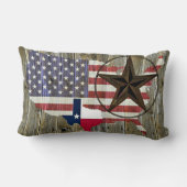 テキサス州ローンスター州旗の地図 ランバークッション (裏面)