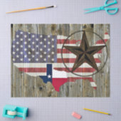 テキサス州ローンスター州旗の地図 薄葉紙 (クラフト)