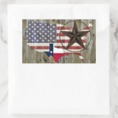 テキサス州ローンスター州旗の地図 長方形シール (バッグ)