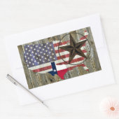 テキサス州ローンスター州旗の地図 長方形シール (封筒)