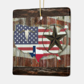 テキサス州ローン素朴スターテキサス州ロングホーンセラミックホーン セラミックオーナメント (左)