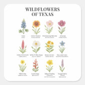 テキサス州ワイルドフラワーズインウォータースタイル スクエアシール (正面)