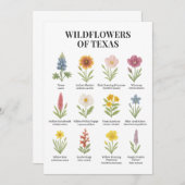 テキサス州ワイルドフラワーズインウォータースタイル 招待状 (正面/裏面)