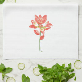 テキサス州ワイルドフラワーズ – インディアンペイントブラシ，オレンジ キッチンタオル