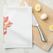 テキサス州ワイルドフラワーズ – インディアンペイントブラシ,オレンジ キッチンタオル (四つ折り)