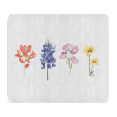 テキサス州ワイルドフラワーズ – インディアンペイントブラシ, Bluebonnet カッティングボード (正面)