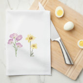 テキサス州ワイルドフラワーズ – インディアンペイントブラシ, Bluebonnet キッチンタオル (四つ折り)