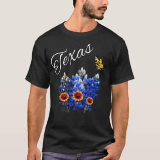 テキサス州ワイルドフラワーバタフライホーム州ブルーボンネットG Tシャツ