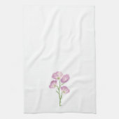 テキサス州ワイルドフラワーバターカップ、ピンク、ラベンダーの花 キッチンタオル (縦)