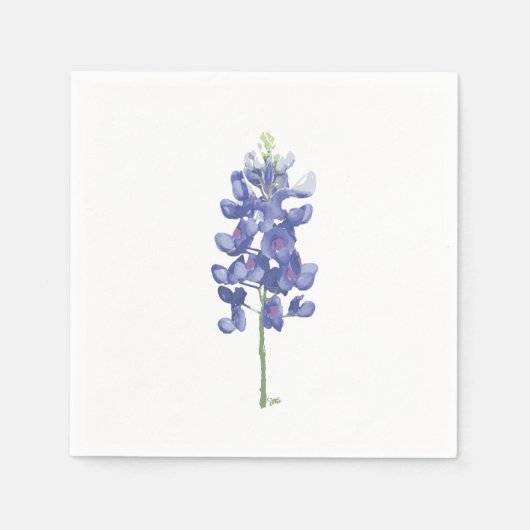 テキサス州ワイルドフラワーブルーボンネット スタンダードカクテルナプキン (正面)