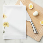 テキサス州ワイルドフラワー – ひまわり、黄色 キッチンタオル (四つ折り)