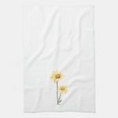 テキサス州ワイルドフラワー – ひまわり、黄色 キッチンタオル (縦)