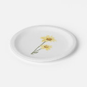 テキサス州ワイルドフラワー – ひまわり、黄色 ペーパープレート (アングル)