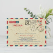 テキサス州ワールドトラベラーエアメール | ブライダルシャワー 招待状 (スタンド正面)