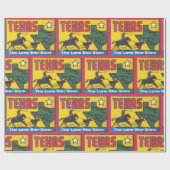 テキサス州ヴィンテージとカウボーイ ラッピングペーパー (フラット)