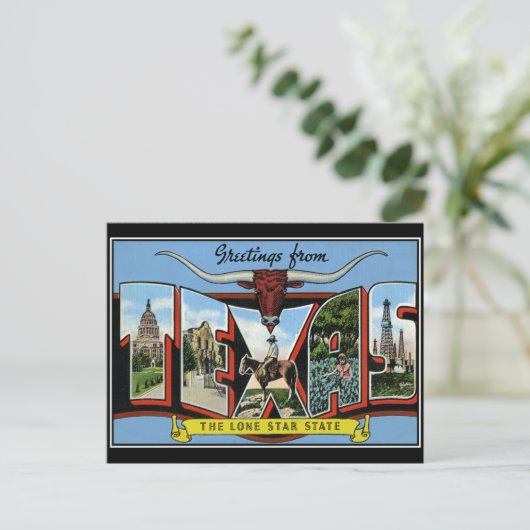 テキサス州ヴィンテージはがき ポストカード (スタンド正面)