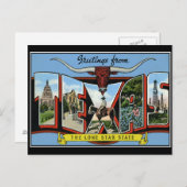 テキサス州ヴィンテージはがき ポストカード (正面/裏面)