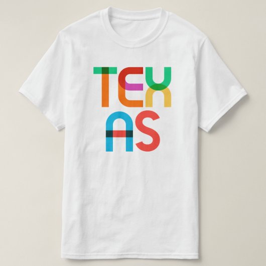 テキサス州ヴィンテージカラフルレトロ80sアポップ・アートのート tシャツ (デザイン正面)