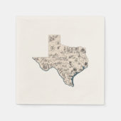 テキサス州ヴィンテージ写真地図アンティークグラフローンスター スタンダードカクテルナプキン (正面)