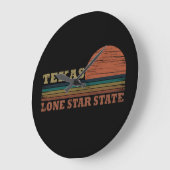 テキサス州ヴィンテージ夕日 ラージ壁時計 (傾斜)