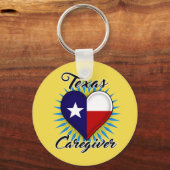 テキサス州介護者キーチェーン（黄色の背景） キーホルダー (正面)