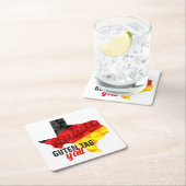 テキサス州先住民ポリゴンドイツ国旗 スクエアペーパーコースター (インサイチュ)