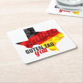 テキサス州先住民ポリゴンドイツ国旗 スクエアペーパーコースター (アングル)