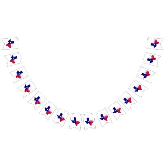 テキサス州先住民国旗の地図 バンティングフラッグ (全)