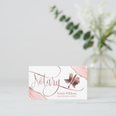 テキサス州公証人ローン署名代理人モダン赤面ピンク 名刺 (スタンド正面)
