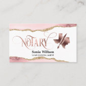 テキサス州公証人ローン署名代理人モダン赤面ピンク 名刺 (正面)