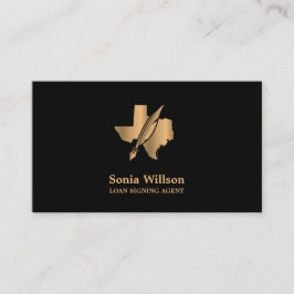 テキサス州公証人ローン署名代理人モダン赤面ピンク 名刺